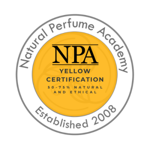 Natural Perfume Academy Yellow Certification Badge - 50-75% Natural and Ethical