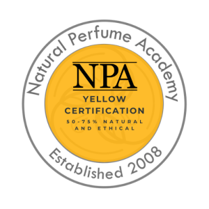 Natural Perfume Academy Yellow Certification Badge - 50-75% Natural and Ethical