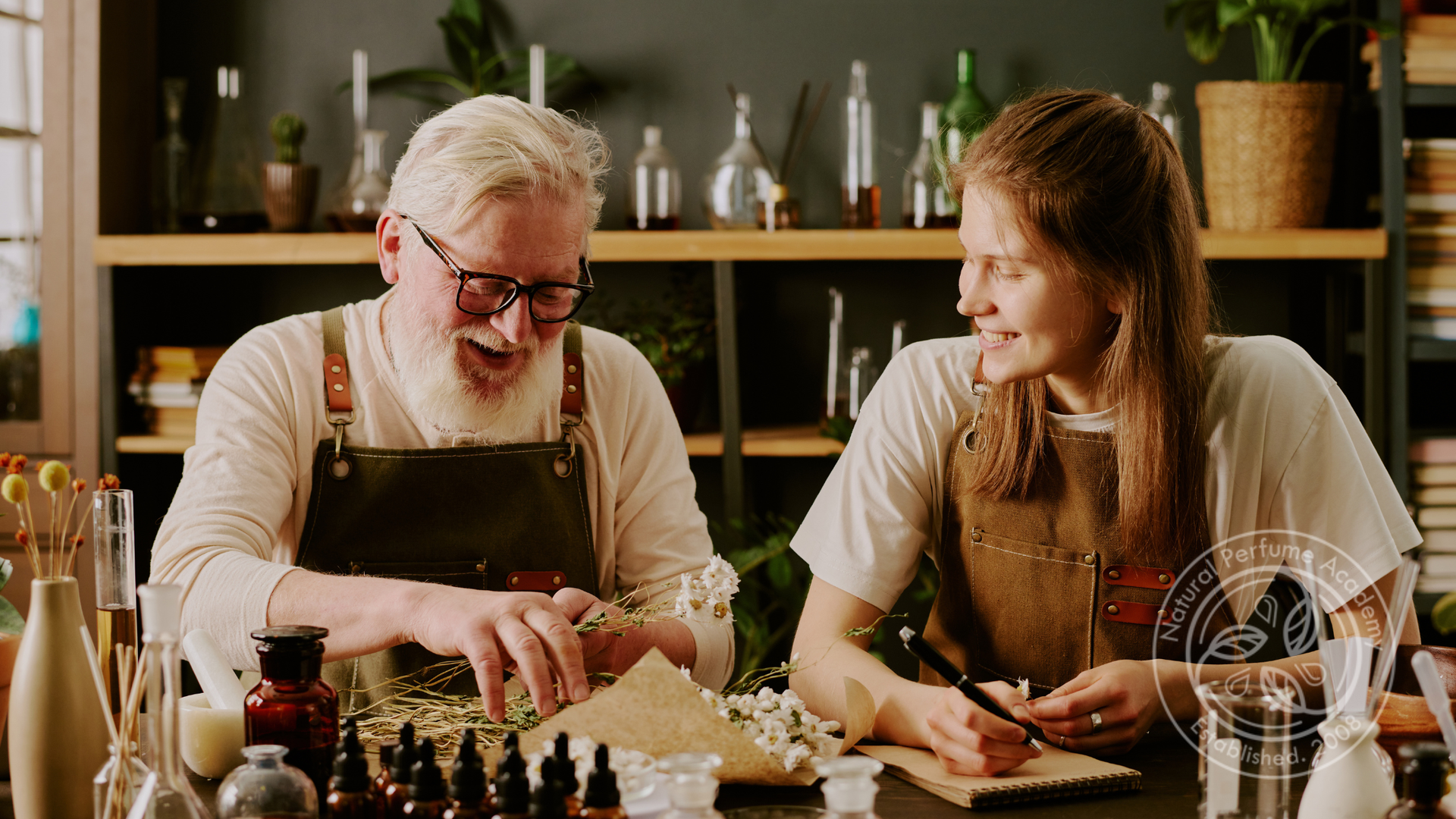 A natural botanical perfumer with their mentor