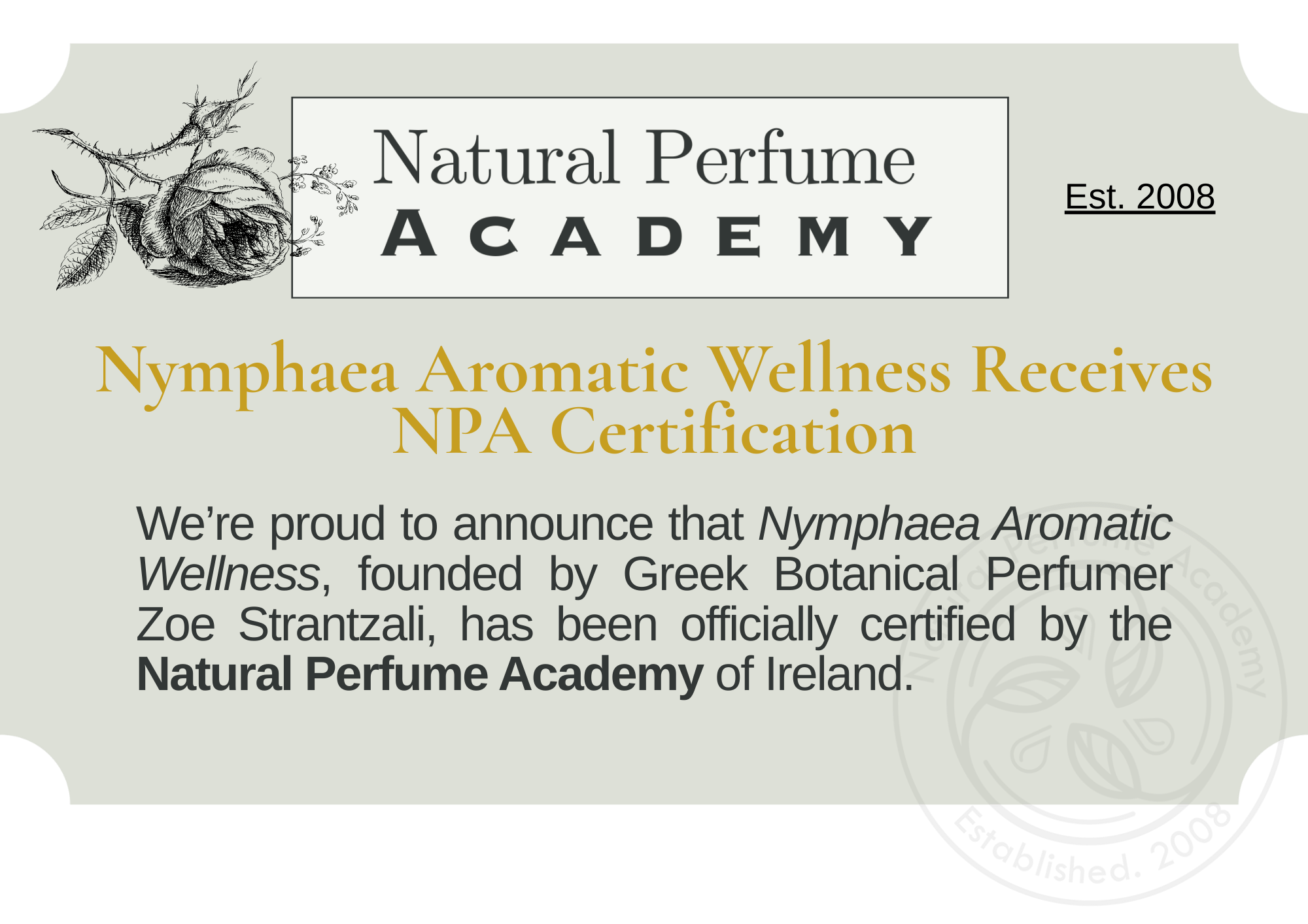 This milestone celebrates excellence in natural perfumery education and a shared commitment to sustainability, artistry, and aromatic healing.